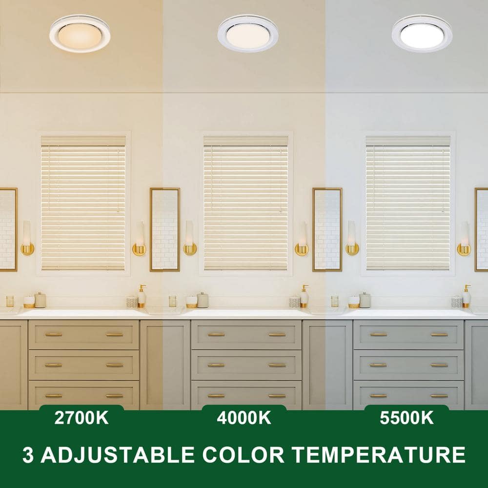 Matte Black 90 CFM Bathroom Ventilation Fan with LED Light