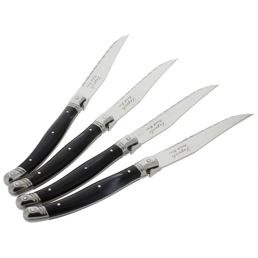 Laguiole 4-Piece Black Steak Knives-LG012 - The Home Depot