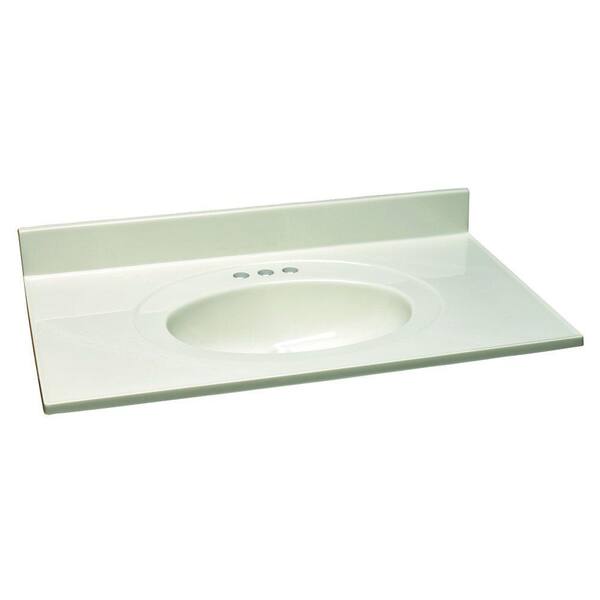 Design House 31 in. W Cultured Marble Vanity Top with White on White Bowl
