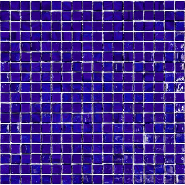 Apollo Tile Skosh Glossy Royal Blue 11.6 in. x 11.6 in. Glass Mosaic Wall and Floor Tile (18.69 sq. ft./case) (20-pack)