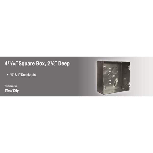 4 in. 42 cu. in. 2-1/8 in. Deep Square Box (72171341-20R)