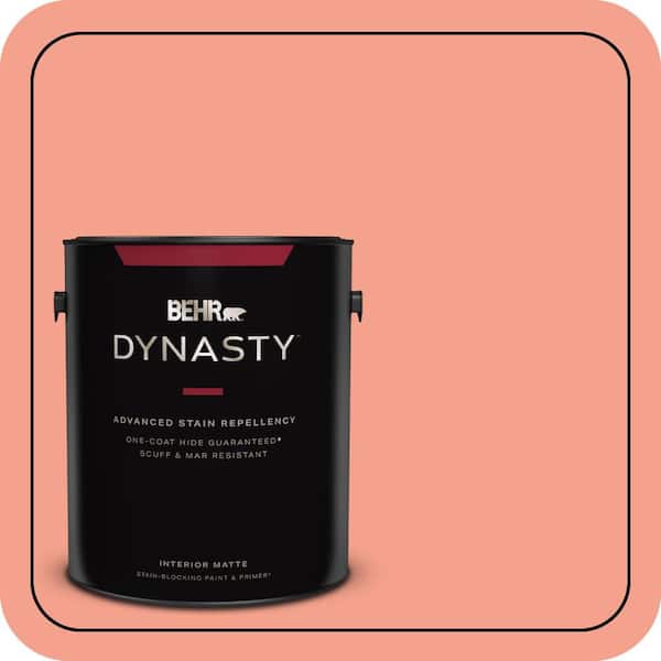 BEHR DYNASTY 1 gal. Home Decorators Collection #HDC-MD-18 Peach Mimosa Matte Interior Stain-Blocking Paint & Primer