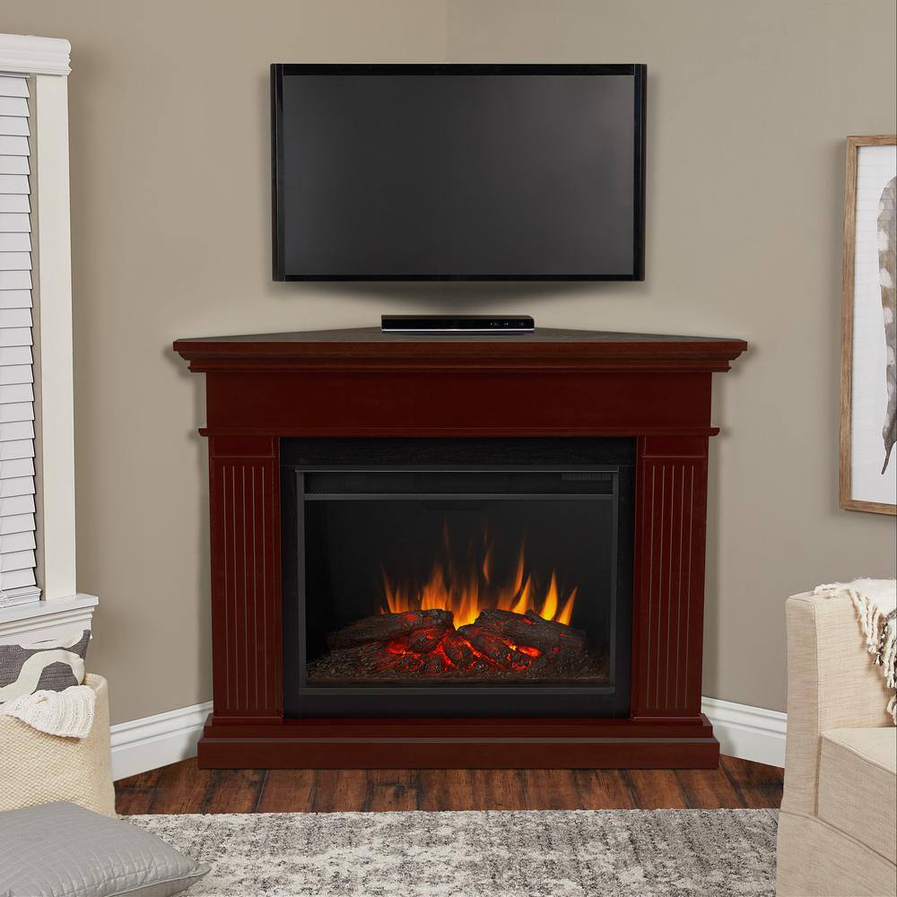 Real Flame Kennedy Grand 56 in. Corner Electric Fireplace in Dark ...