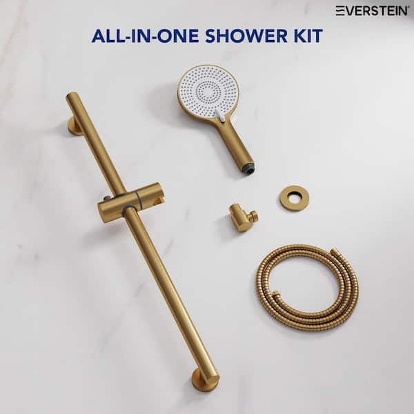 EVERSTEIN 1-Handle 3-Spray Shower Faucet 2.5 GPM with Slide Bar in