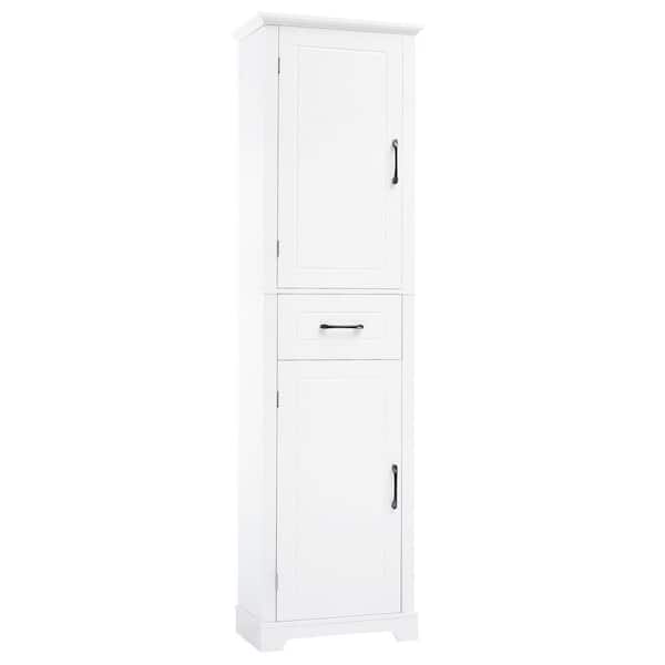 20 in. W x 11.8 in. D x 72.5 in. H White Linen Cabinet with Anti-Tipping Device and Adjustable Shelf Position