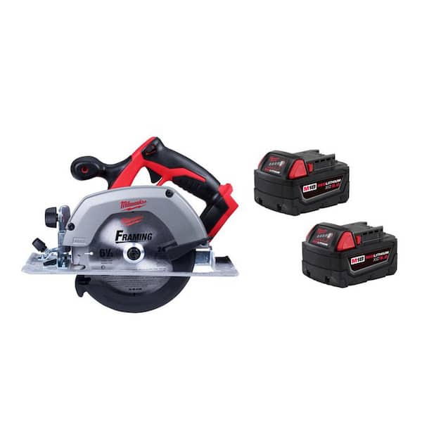 M18 18V Lithium-Ion Cordless 6-1/2 in. Circular Saw w/ (2) M18 5.0 Ah Batteries