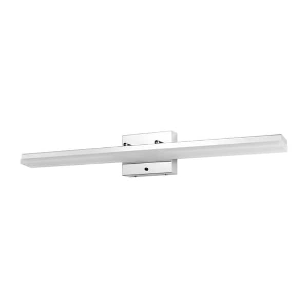 32 in. Chrome Integrated LED Vanity Light Bar with 3CCT Dimmable Bathroom Mirror Wall Fixture