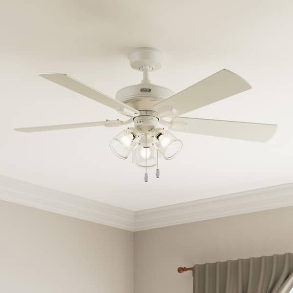 Crestfield 52 in. Indoor Fresh White Ceiling Fan with Light Kit Included