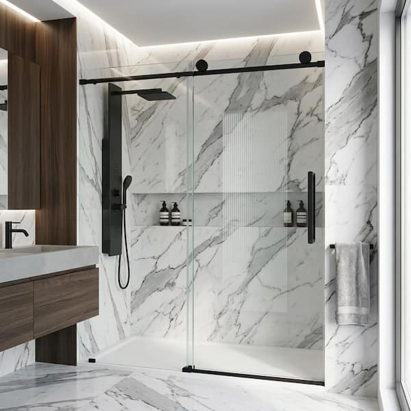 VIGO Elan 56 to 60 in. W x 76 in. H Frameless Sliding Shower Door