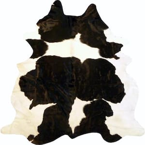 Dahlia Black 6 ft. x 7 ft. Solid Color Cowhide Area Rug