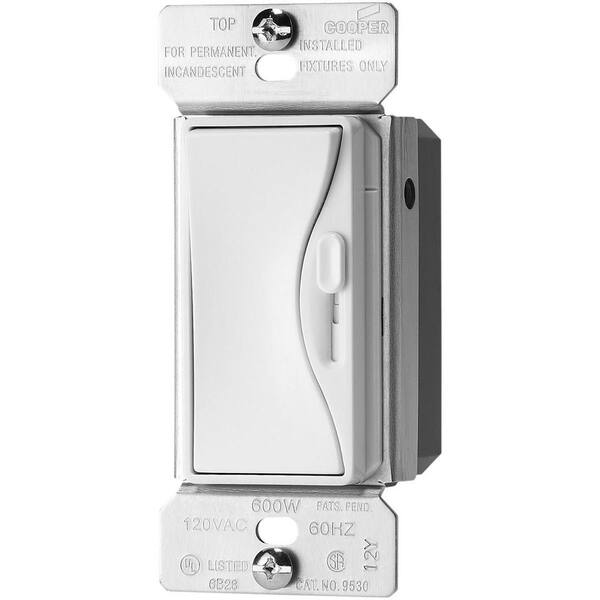 Eaton Aspire 600-Watt Slide Dimmer with Preset in Alpine White