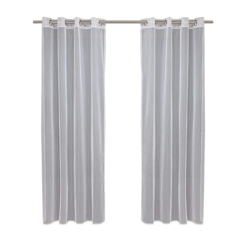No Seem 50 in. W x 108 in. L Sheer Grommet Indoor/Outdoor Curtain Panel in