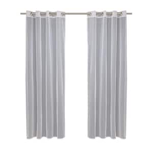 No Se'em 50 in. W x 108 in. L Sheer Grommet Indoor/Outdoor Curtain Panel in White