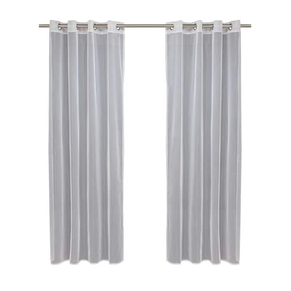 Unbranded No Se'em 50 in. x 84 in. Grommet Indoor/Outdoor Sheer Curtain Panel in White