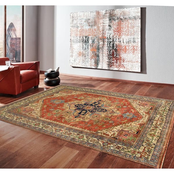 Serapi Rust 12 ft. Square Oriental Wool Area Rug