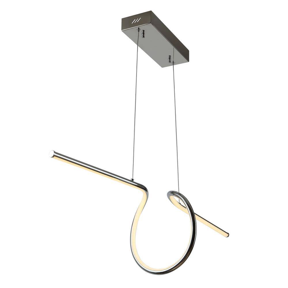 Ali 34.5" Chrome Contemporary Adjustable LED Island Pendant