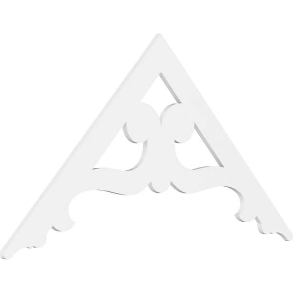 Ekena Millwork 1 in. x 72 in. x 36 in. (12/12) Pitch Brontes Gable Pediment Architectural Grade PVC Moulding