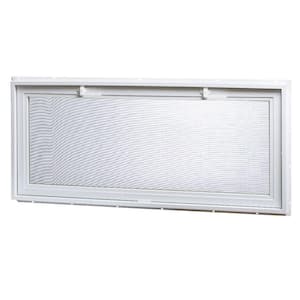 46.25 in. x 21 in. Standard Glass White New Construction Single-Pane Hinged Vinyl Basement/Shed Hopper Window w/ Screen