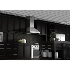 48 in. 500 CFM Convertible Vent Wall Mount Range Hood with Crown Molding in Stainless Steel