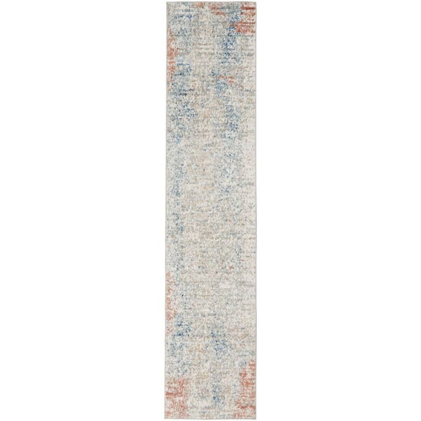 Nourison Concerto Ivory/Multi 2 ft. x 10 ft. Abstract Contemporary Kitchen Runner Area Rug