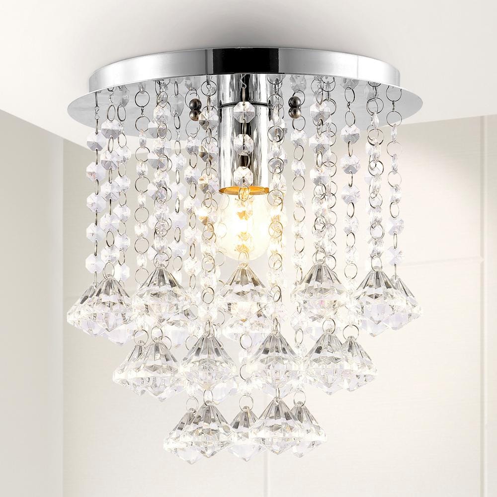 Lillibet 9.88" Chrome Crystal LED Flush Mount Ceiling Light