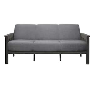 Copley 71.5 in. W Straight Arm Textured Fabric Rectangle Sofa in. Gray