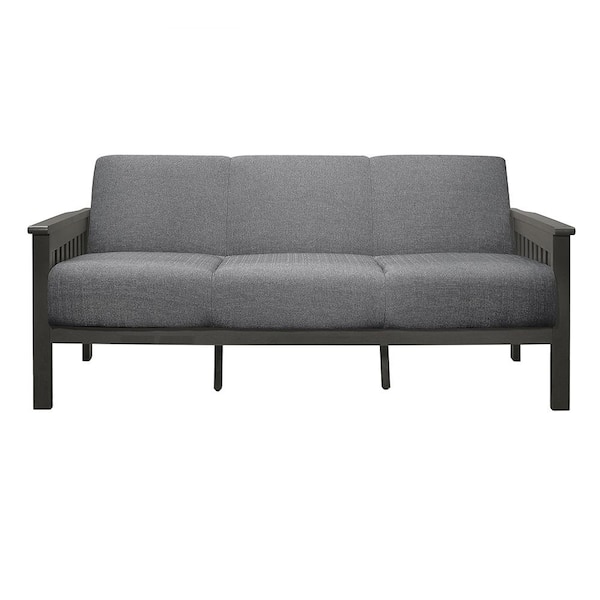 Lazzara Copley 71.5 in. W Straight Arm Textured Fabric Rectangle Sofa in. Gray