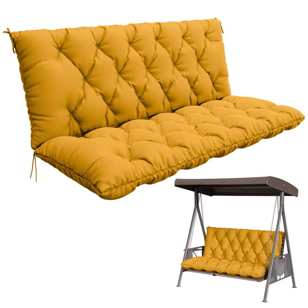 60 in. x 40 in. 2-3 Seater Patio Contoured Replacement Bench Cushion Outdoor Porch Swing Cushion Cushion Yellow price history on PriceWatchPro