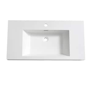 Valencia 39 in. Drop-In Acrylic Bathroom Sink in White with Integrated Bowl