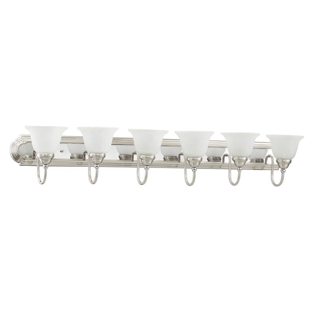 Belmont 48" Brushed Nickel and Chrome 6-Light Vanity Fixture