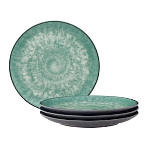 ColorKraft Essence Jade 8.25 in. Green Stoneware Coupe Salad Plates (Set of 4)