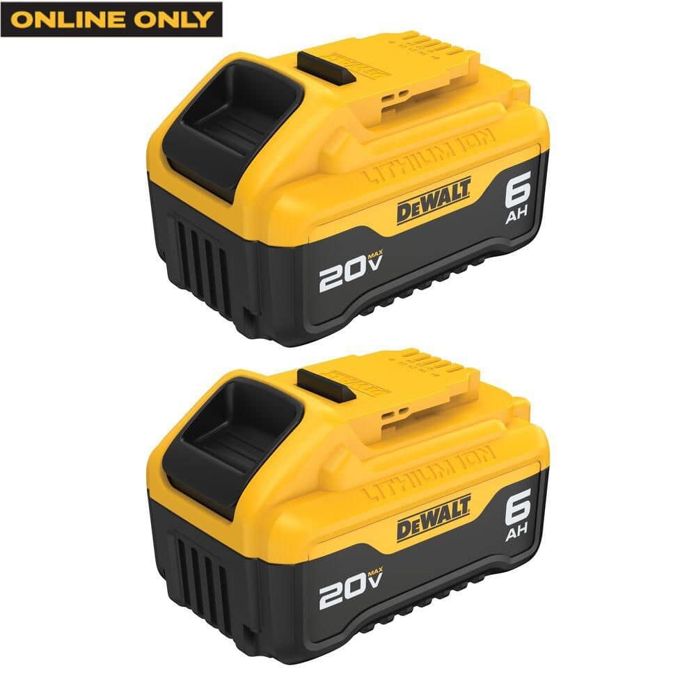 DEWALT 20V MAX Lithium-Ion 6.0Ah Battery (2-Pack) (DCB206-2)