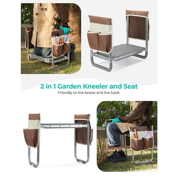Angeles Home 23 in. Folding Garden Kneeler and Seat Bench