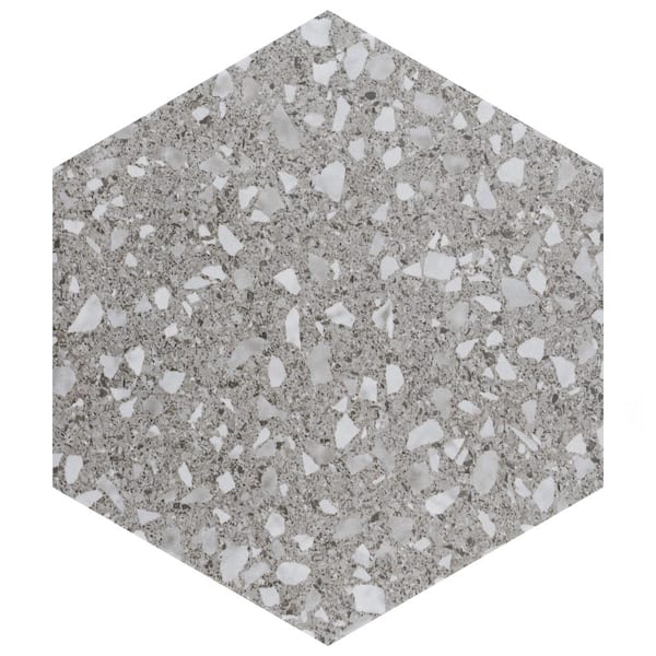 Merola Tile Venice Hex XT Silver 8-5/8 in. x 9-7/8 in. Porcelain Floor and Wall Tile (11.5 sq. ft./Case)