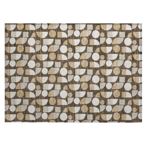 Chantille Machine Washable Indoor/Outdoor Abstract ACN2921 Chocolate 3 ft. x 4 ft. Area Rug