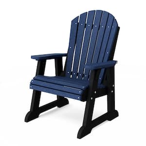 Heritage Patriot Blue and Black Plastic Outdoor High Fan Back Chair