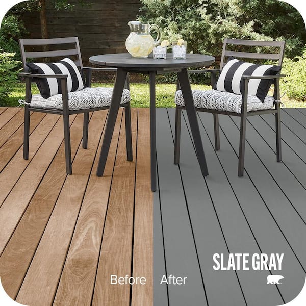 1 gal. #PFC-63 Slate Gray Solid Color Waterproofing Exterior Wood Stain and Sealer