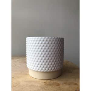 3.1 in. White Ceramic Enso Bubbles Planter
