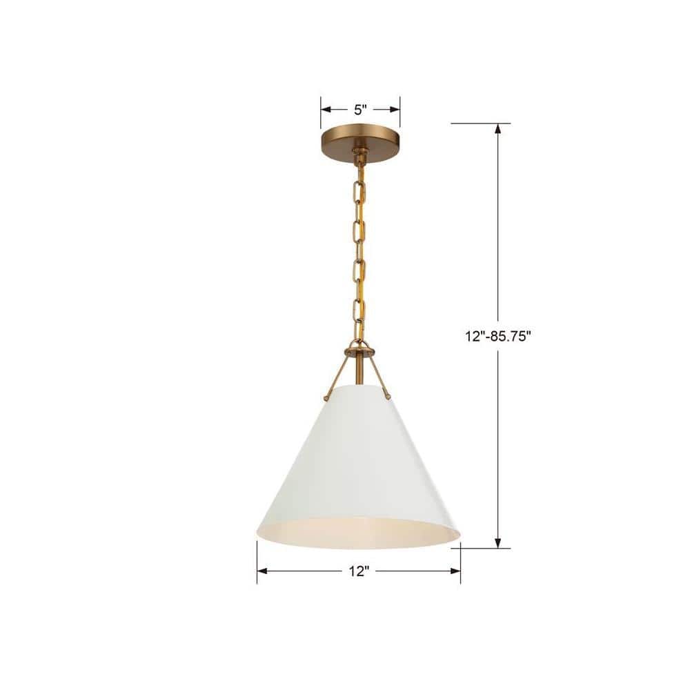 Vibrant Gold Xavier Pendant with White Steel Shade