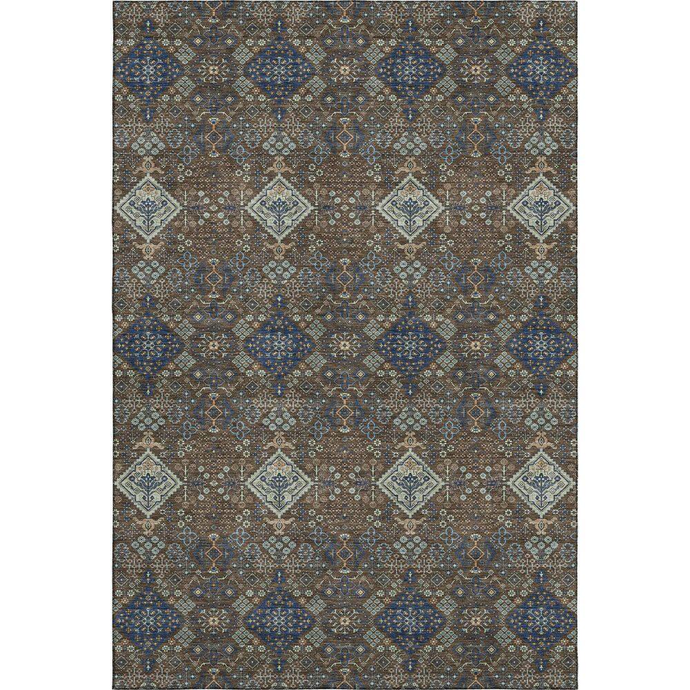 Mayfield Premium Machine Washable Abstract AMF2477 Chocolate 3 ft. x 5 ft. Area Rug price history on PriceWatchPro