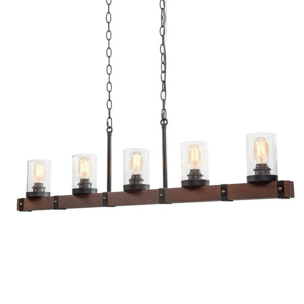 kichler barrington distressed black rustic linear kitchen island light