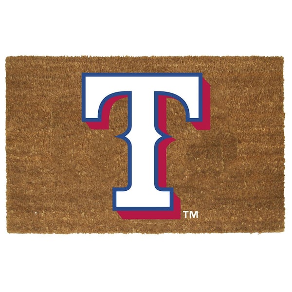 The Memory Company Texas Rangers 19.5 in. x 29.5 in. Coir Fiber Colored Logo Door Mat