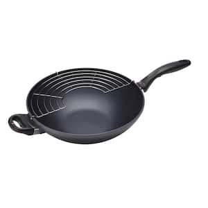 11.8 in. (4.9 Qt) Induction Wok HD Classic Nonstick Diamond Coated Aluminum Wok, Includes Lid