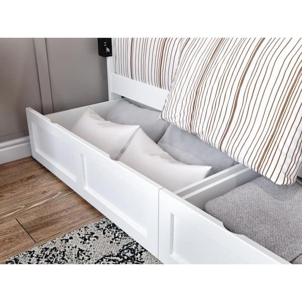 AFI White Queen/King/Twin Extra Long Bed Drawer (Set of 2)