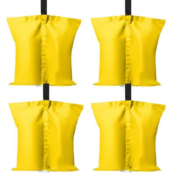 Angel Sar Canopy Weights Gazebo Tent Sand Bags in Yellow, 4-Pack