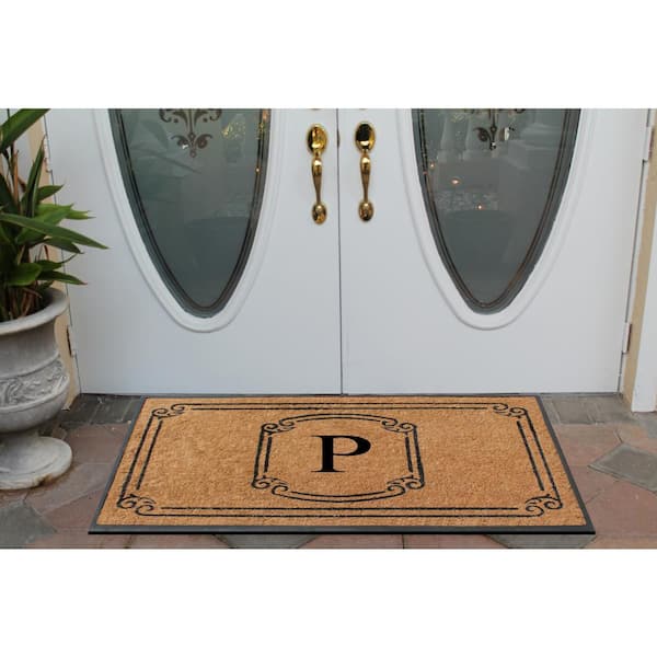 A1HC Rubber and Coir Heavy Duty, Doormat, 30 X 60 Black/Beige