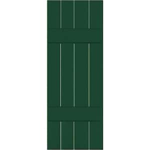 15 in. x 31 in. Exterior Real Wood Sapele Mahogany Board and Batten Shutters Pair Chrome Green