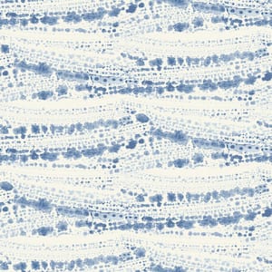 Rannell Navy Abstract Scallop Matte Paper Pre-Pasted Wallpaper
