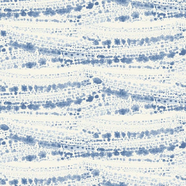 Chesapeake Rannell Navy Abstract Scallop Matte Paper Pre-Pasted Wallpaper