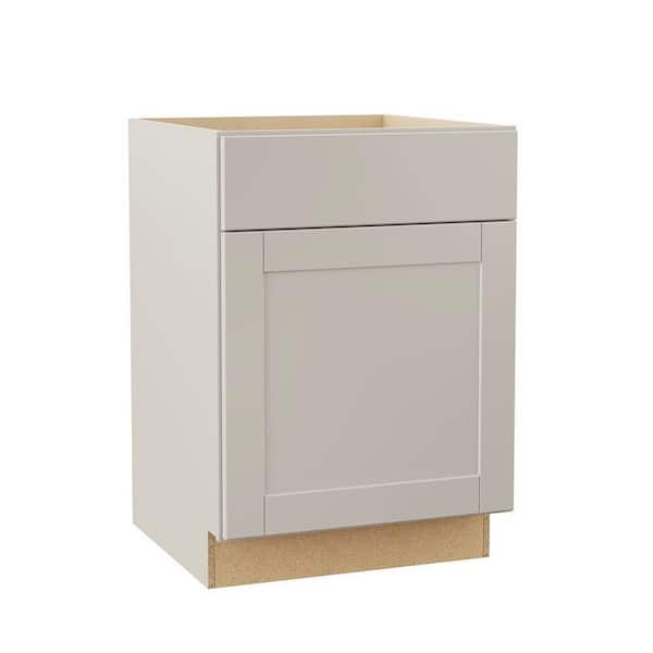 Shaker 24 in. W x 24 in. D x 34.5 in. H Assembled Base Kitchen Cabinet in Dove Gray with Ball-Bearing Drawer Glides